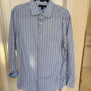 Banana Republic Blue and White Striped Shirt